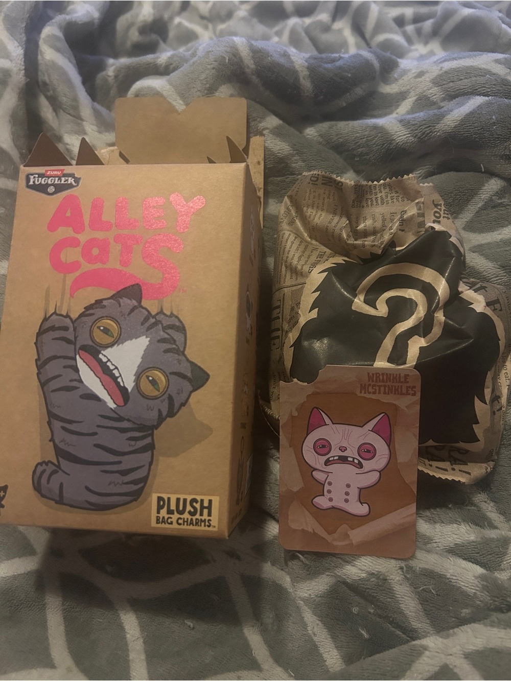Fuggler Alley Cats Plush Bag Charm - wrinkle mcstinkles